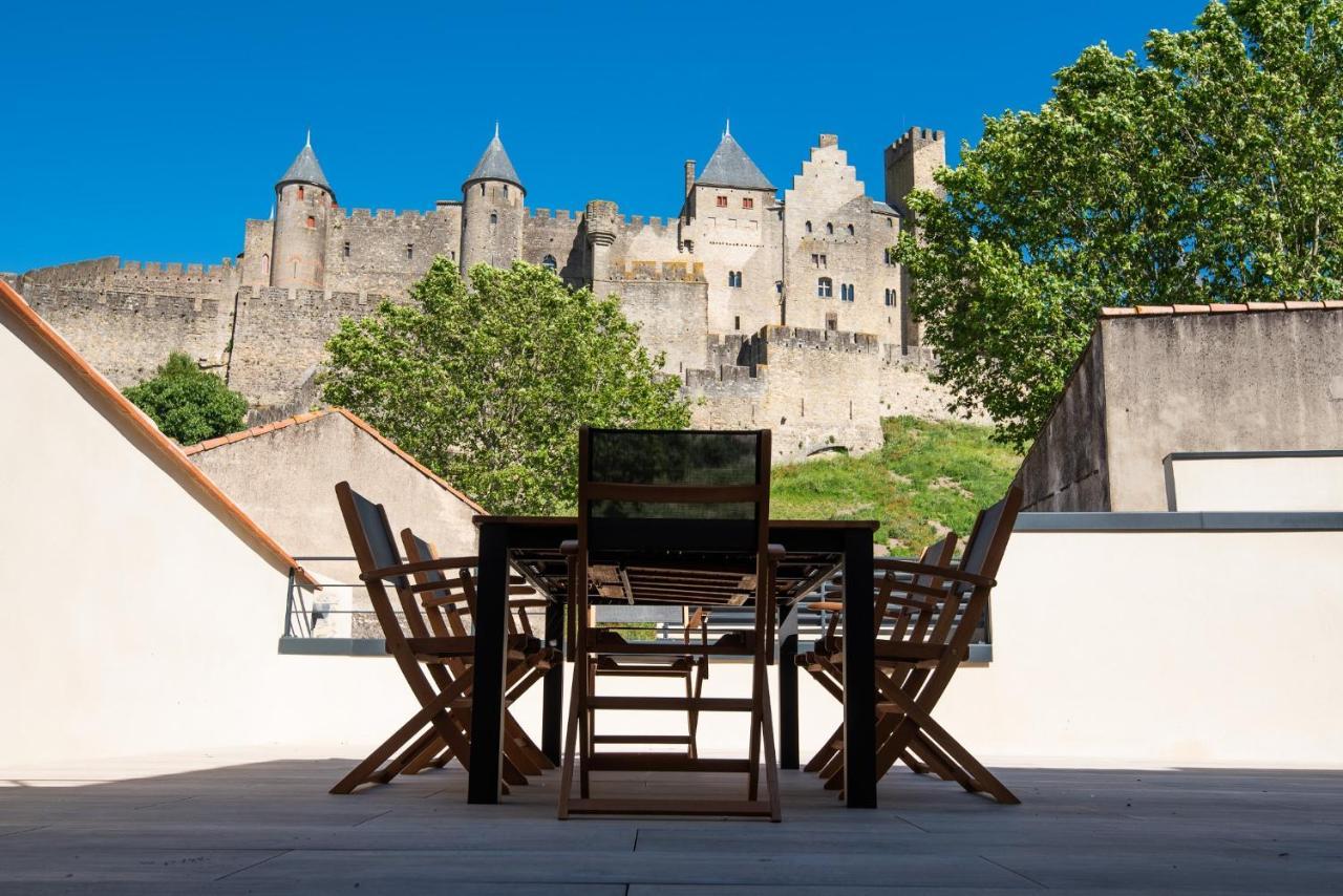 カルカソンヌLa Terrasse De La Tour Pinte.アパートメント エクステリア 写真
