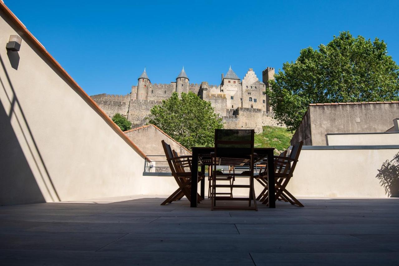 カルカソンヌLa Terrasse De La Tour Pinte.アパートメント エクステリア 写真